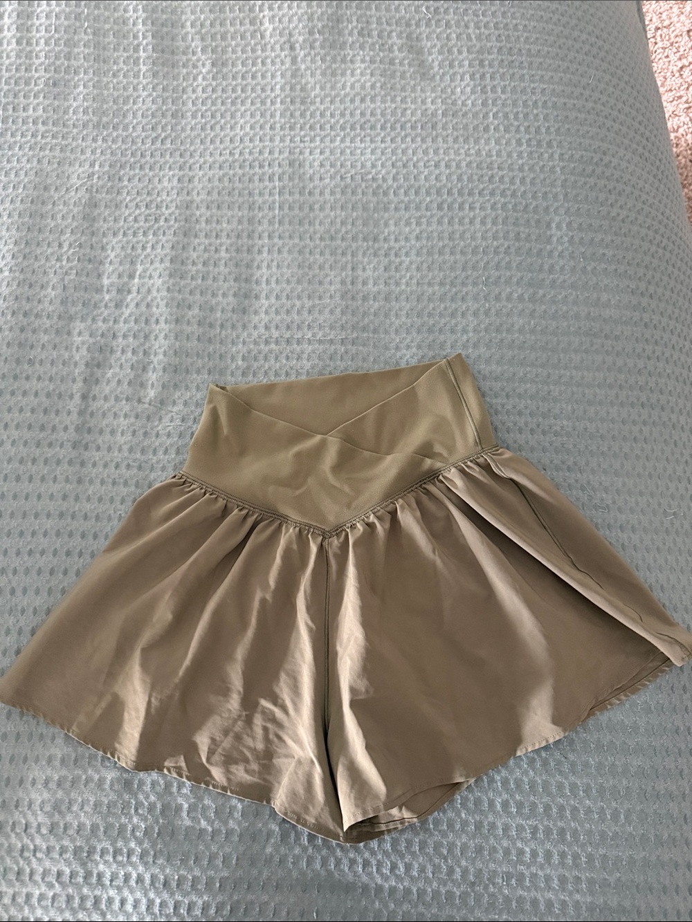 Aerie Cross Over Shorts Olive Green Worn Once